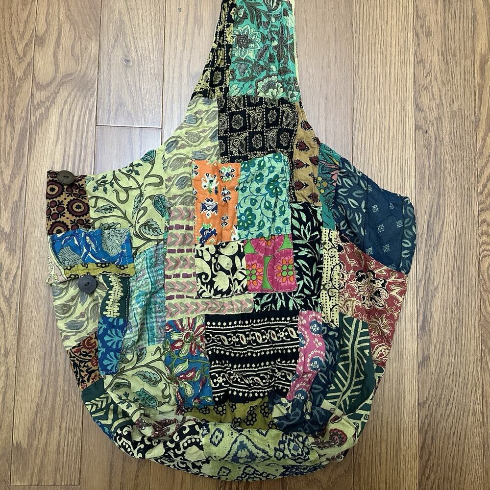 Hippie Forever Organic Cotton Handmade Patchwork Crossbody Bag Womens Boho Artsy